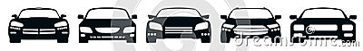 Car icons set silhouette, five auto â€“ Vector Illustration